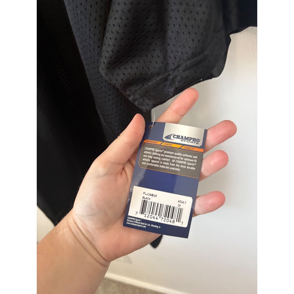 CHAMPRO Men's Flag Football Jersey – Black – 2XL – NWT - Picture 4 of 5